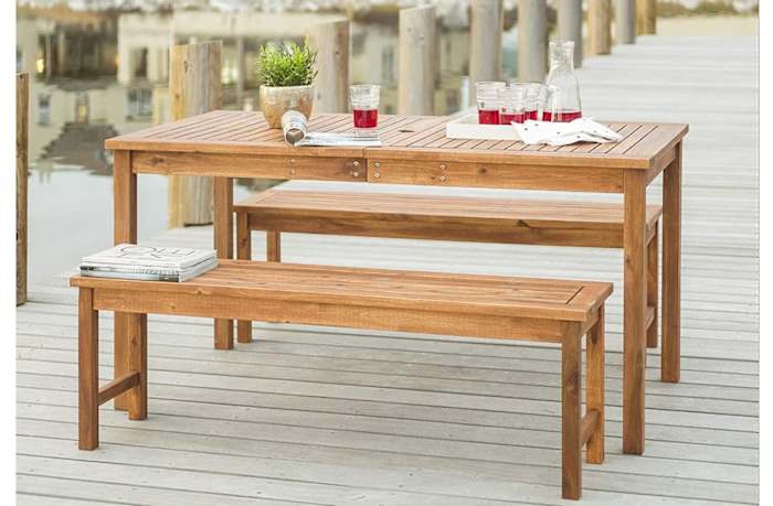 Walker Edison Dominica Contemporary Acacia Wood Dining Table
